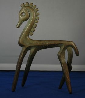   Mid century Era Brass Metal Abstract Horse by Frederick Weinberg