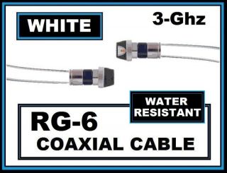   /Weather Boot Seal Rg6 Coax/Coaxial Satellite TV Cable Cord   White