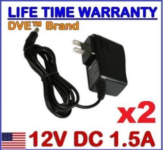 2PCS* 12V DC 1.5A (1500ma) DVE™ Power Supply AC Adapter for CCTV 