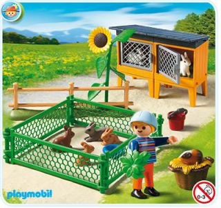 New Playmobil Farm Bunny Hutch Item # 5123