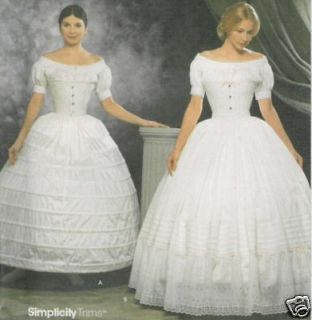OOP Civil War GWTW Hoopskirt Ruffled Petticoat PATTERN Simplicity 9764 