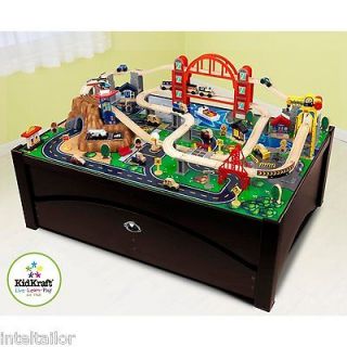   Metropolis Train Table with storage draw NEW COMES WITH TRAIN SET