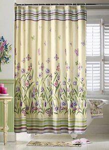 Pastel Butterfly Garden Spring Time Fabric Shower Curtain Ship to 