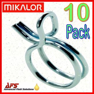 10 Pack MIKALOR Double Wire Spring Type Fuel Hose Clips Clamps 