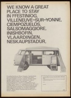   Volkswagen Campmobile print AD VW camper van station wagon camping