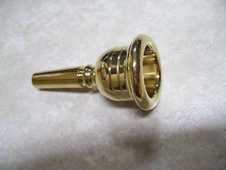 Tuba Mouthpiece. For BBb, Eb or C key tuba, Gold New