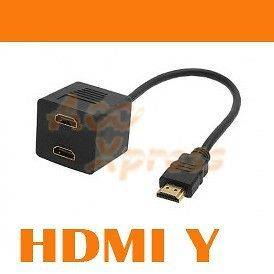 HDMI SPLITTER CABLE ADAPTER FOR PC HD TV 1080P 2 PORT PORTS
