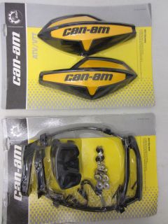Can Am ATV YELLOW Hand Guard/Wind Deflector Kit w/ Mount Outlander 