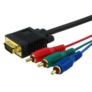 6FT VGA/HD15/SVGA/​RGB to 3 RCA COMPONENT TV/HDTV CABLE