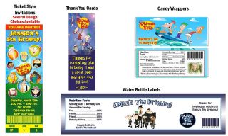 Phineas and Ferb ~ Birthday Party Ticket Invitations, Supplies, Favors