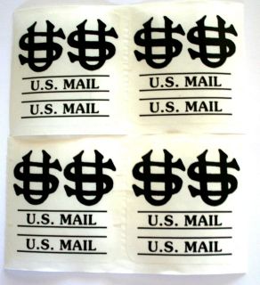 US Mail Post Office Box Door Decals Black