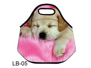 Cute Dog Insulated Soft Lunch Bag Box Tote Neoprene Food Handbag Pouch 