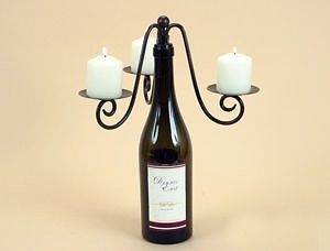 Metal Triple Votive Wine Bottle Candelabra DEI 60363 7.5 NEW