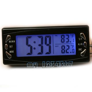 In & Out LCD DC 12V Car Clock Thermometer Charger AG13 Large LCD time 