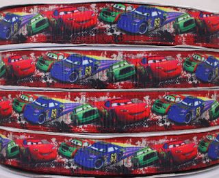 25mm CARS LIGHTNIN MCQUEEN Printed grosgrain ribbon 5/50/100 yards 