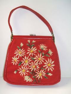 JR Florida Red Needlepoint Holiday Purse USA