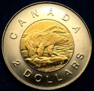 2010 Canada Two Dollar Twoonie Coin BU POLAR BEAR VARIETY COIN 