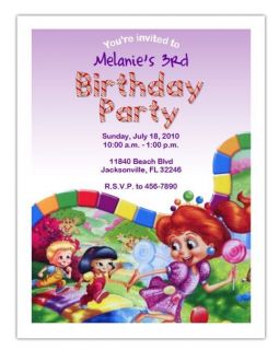 Candyland Birthday Party INVITATIONS CUSTOM