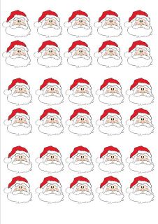   FATHER CHRISTMAS FACES   CUP CAKE TOPPERS EDIBLE WAFER RICE PAPER X23
