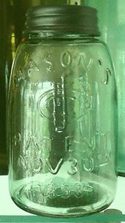   Decor Pkg Midget Masons Patent Nov. 30th 1858 Canning Fruit Jar Set 5
