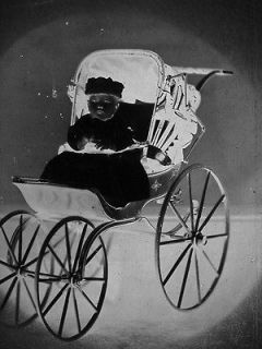   Slide / Glass Black & White Negative   Baby Carriage with the Baby