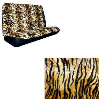   Tiger Stripes Beige Tan Animal Print 1 Back Bench Row Car Seat Covers