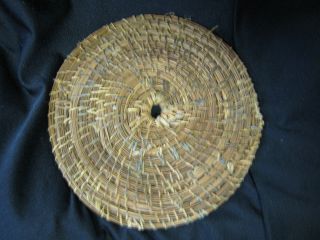   Folk Art Hand Made/Crafted Pine Needle Hot Mat Oven Pad VTG 5.5