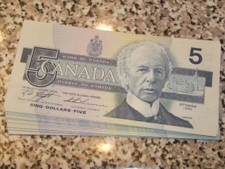 BRAND NEW Canada 1986 $5 Bill, UNC, In Serialized Order