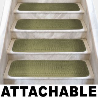 Set of 12 ATTACHABLE Carpet Stair Treads 8x22 SAGEBRUSH GREEN runner 