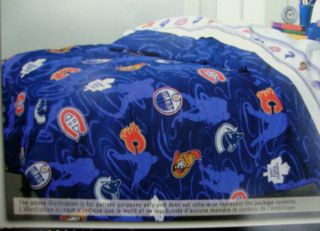 New NHL hockey all 6 Canadian teams logos full double comforter w 