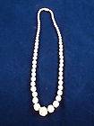   Vintage Collectible Faux IVORY Ox Bone HAND CARVED Bead NECKLACE