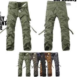 NEW MENS CASUAL MILITARY ARMY CARGO CAMO COMBAT WORK PANTS TROUSERS 28 