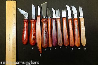   OF 11 NEW WOOD CARVING TOOLS WHITTLING KNIVES PRECISION CHIP CARVING