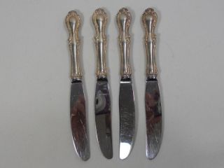 Northumbria Silver Cello Sterling Set of 4 Modern Hollow Butter 
