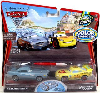   Pixar Cars 2 Color Changers FINN McMISSLE and LIGHTNING McQUEEN NIP