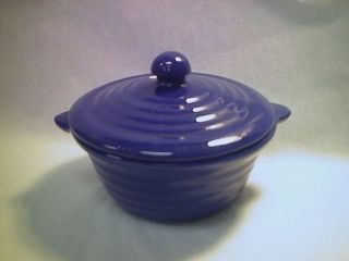 RING 4 3/4 IND. CASSEROLE WITH LID BY BAUER   COBALT