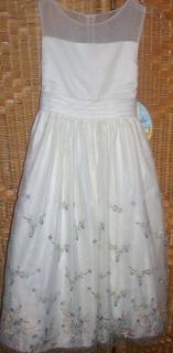 NEW~Girls size 10 Stunning CINDERELLA brand Dress~Off White W/ Pink 