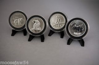 Canadian Wildlife Series Coins  Wolf  Grizzly   Cougar   Moose 