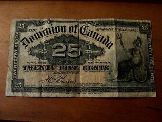 Error 1900 Dominion of Canada 25 Cent Note