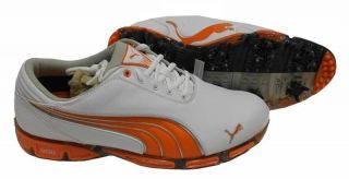 2012 Puma Super Cell Fusion Ice Golf Shoes   White/Vibrant Orange 