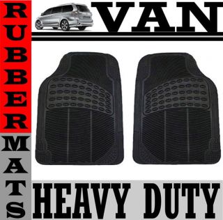   All Weather Heavy Duty Black Rubber Front Van Auto Car Floor Mats Fit