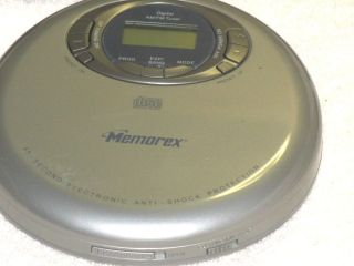   grey Memorex MPD6883sil Portable 45sec Cd Player +Cassette Adapter