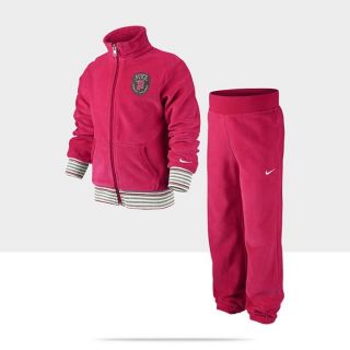 Nike LUX Little Girls Velour Warm Pink Tracksuit Age 3 8 Years