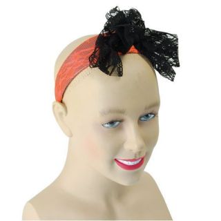 80s Retro Fancy Dress Theme Party Neon Headband Orange