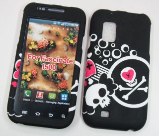   Fascinate Galaxy S1 Pink Skull & Hearts Hard Cell Phone Case Cover