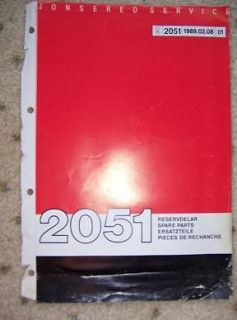 1989 Jonsered 2051 Chain Saw Spare Parts List Tool N