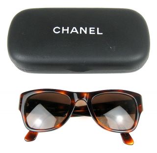   CHANEL Gold Side CoCo mark Brown Tortoise shell Sunglasses #6542