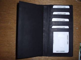 Black Genuine Leather Checkbook Cover Wallet New 3232
