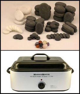   STONE MASSAGE KIT 69 Basalt/Marble/Chakra Stones + 18 Quart Heater