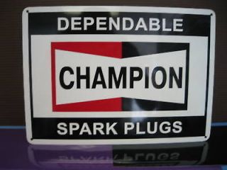 CHAMPION Spark Plugs SIGN Garage Shop Advertising Mechanic Collectable 
